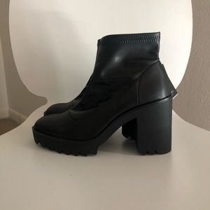 Zara sock style ankle boot with track sole NWT HEELED TRACK SOLE SOCK STYLE ANKLE BOOTS